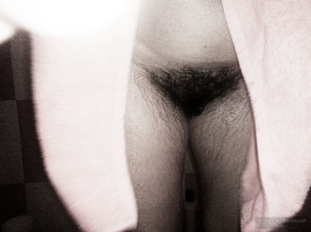 My hairy wife taking a bath