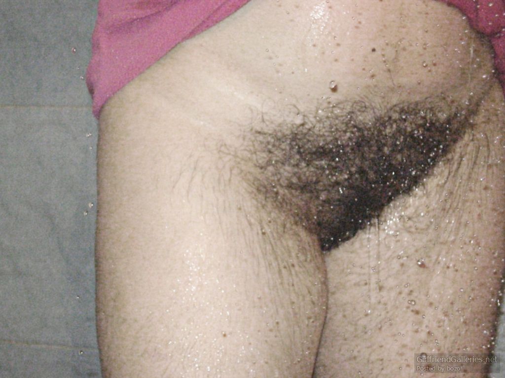 My hairy wife taking a bath