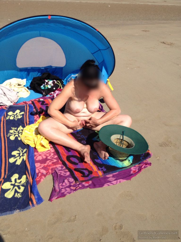 Mature mom milf enjoying the beach