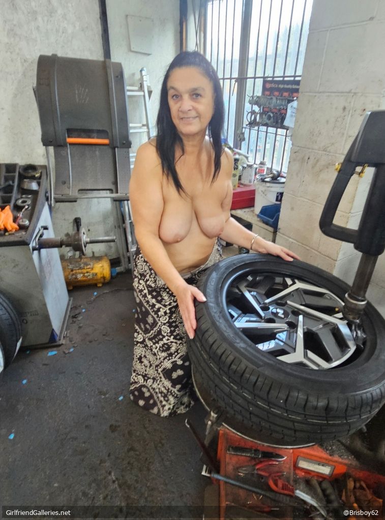 Helping the nice man in my local tyre garage