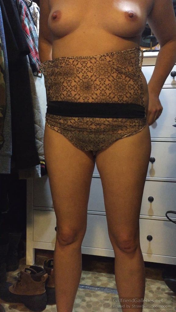 Trying on panties