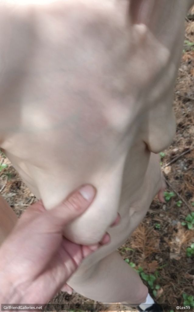 Wife naked in the forest