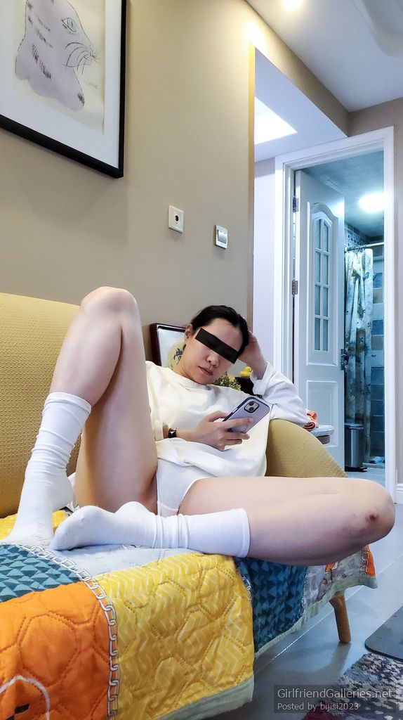 My wife was showing off her white underwear and white socks