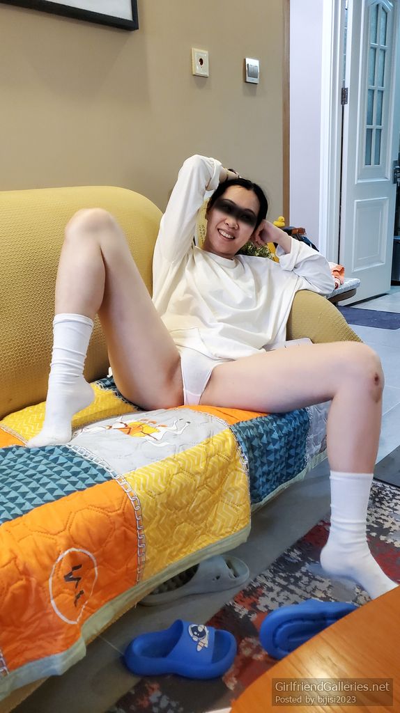 My wife was showing off her white underwear and white socks