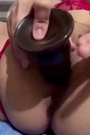 Fucking my asian pussy with bbc dildo