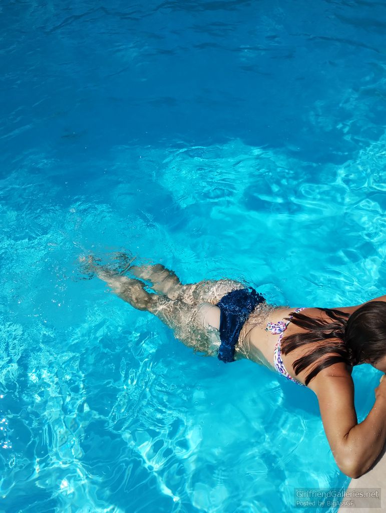 Shy GF ass by the pool part 1