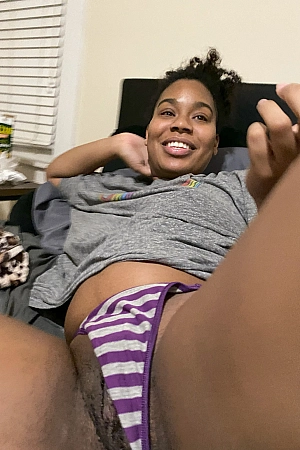 Lazy fun day in purple thong