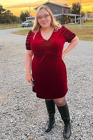Milf in dress reveals the goodies she’s been hiding.