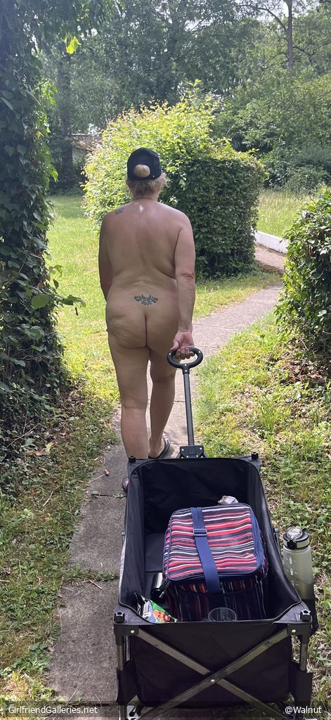 Off to show my shaved pussy to the group