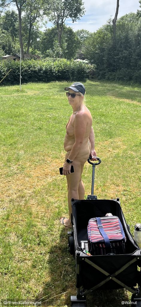 Off to show my shaved pussy to the group