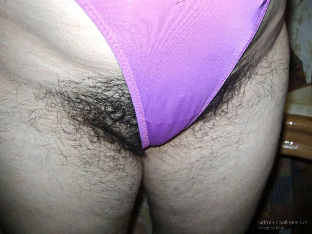 My hairy wife in a sexy thong