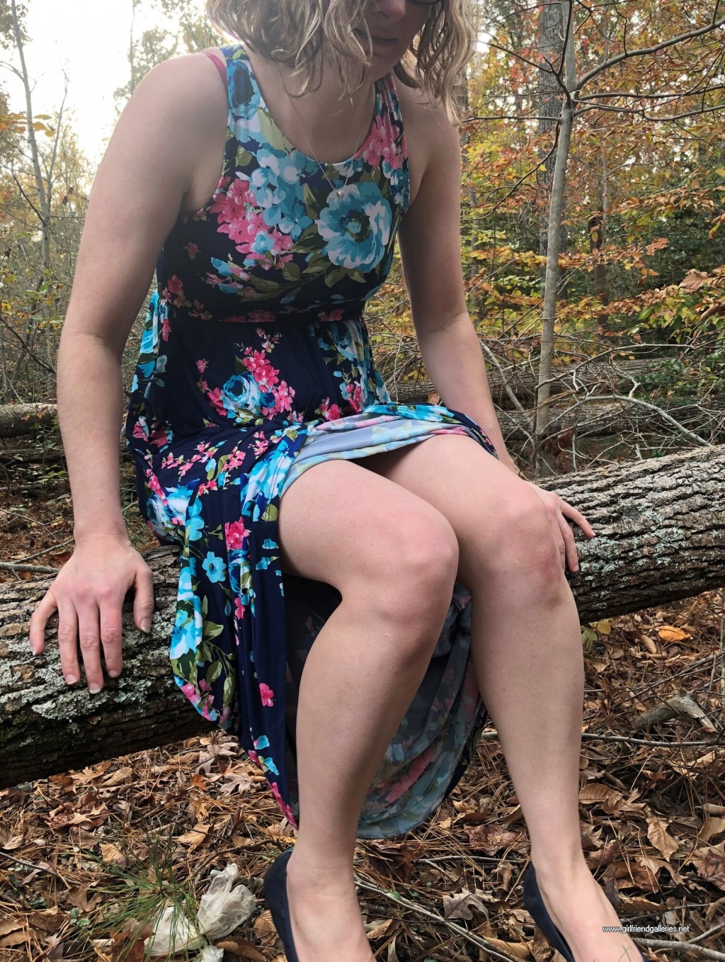 An angel getting naked in the woods. 