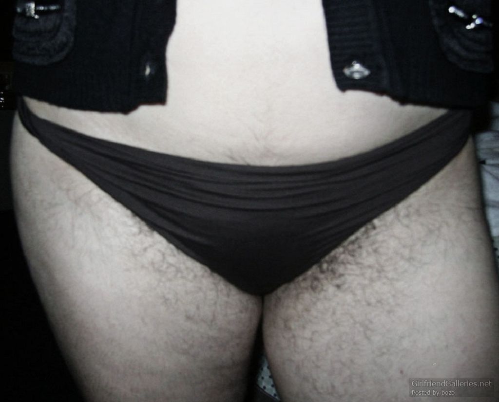 My hairy wife taking off her bikini