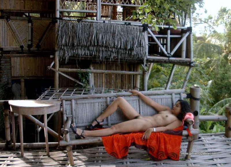 Nudist at Bali beach