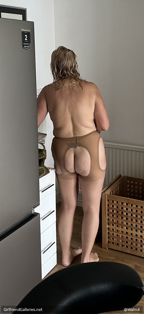 Nude in my suspender tights