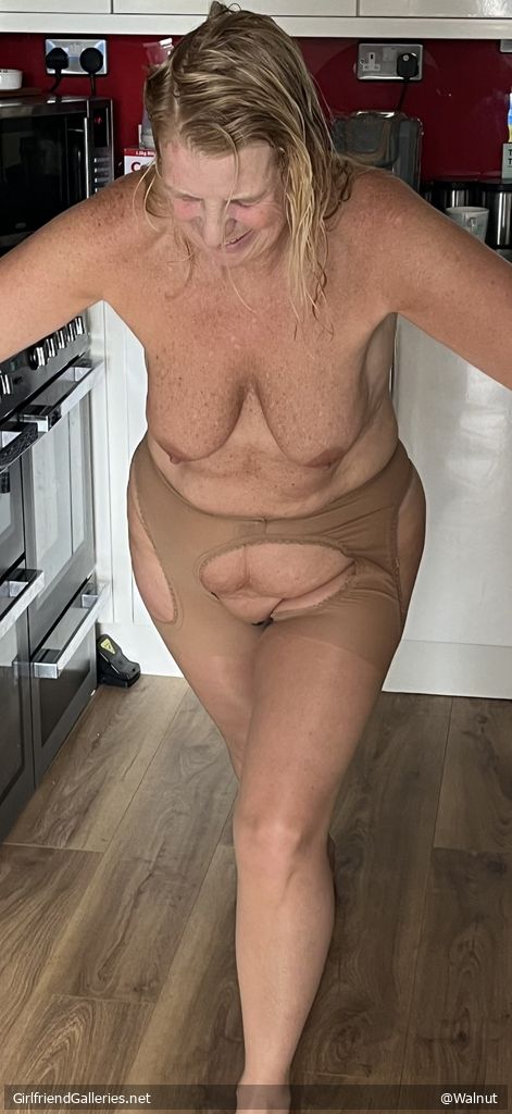 Nude in my suspender tights