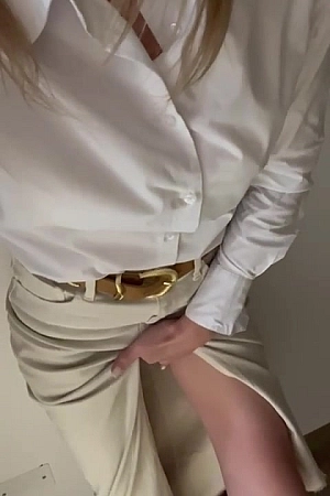 At work in the bathroom... Classy Selfie Lover Cumming