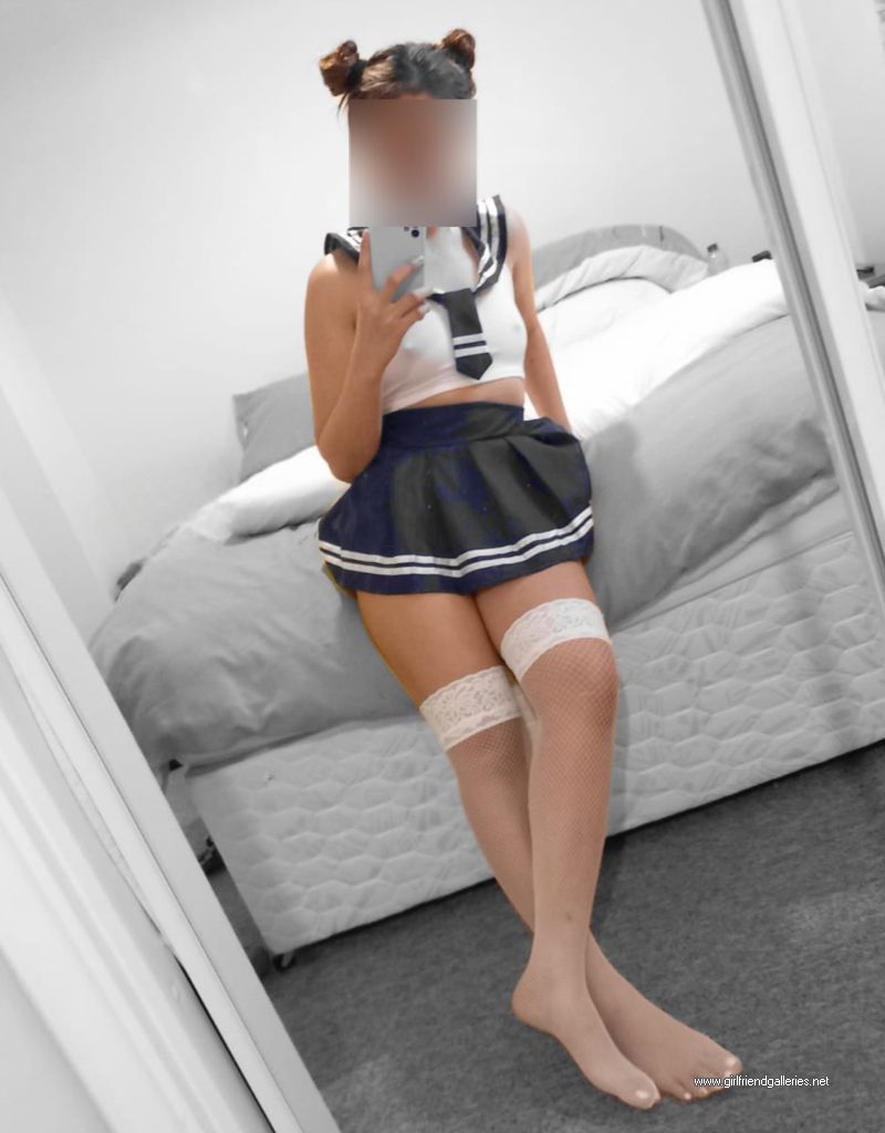 Tiny tits schoolgirl costume