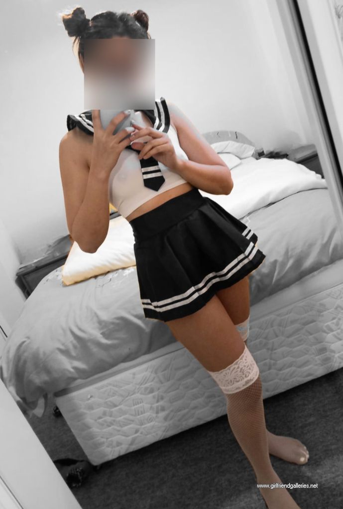 Tiny tits schoolgirl costume