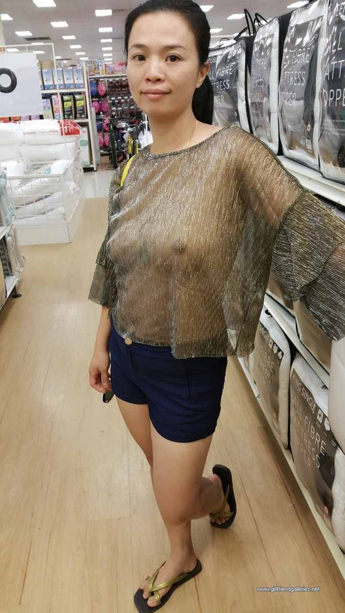 Chinese wife see through top