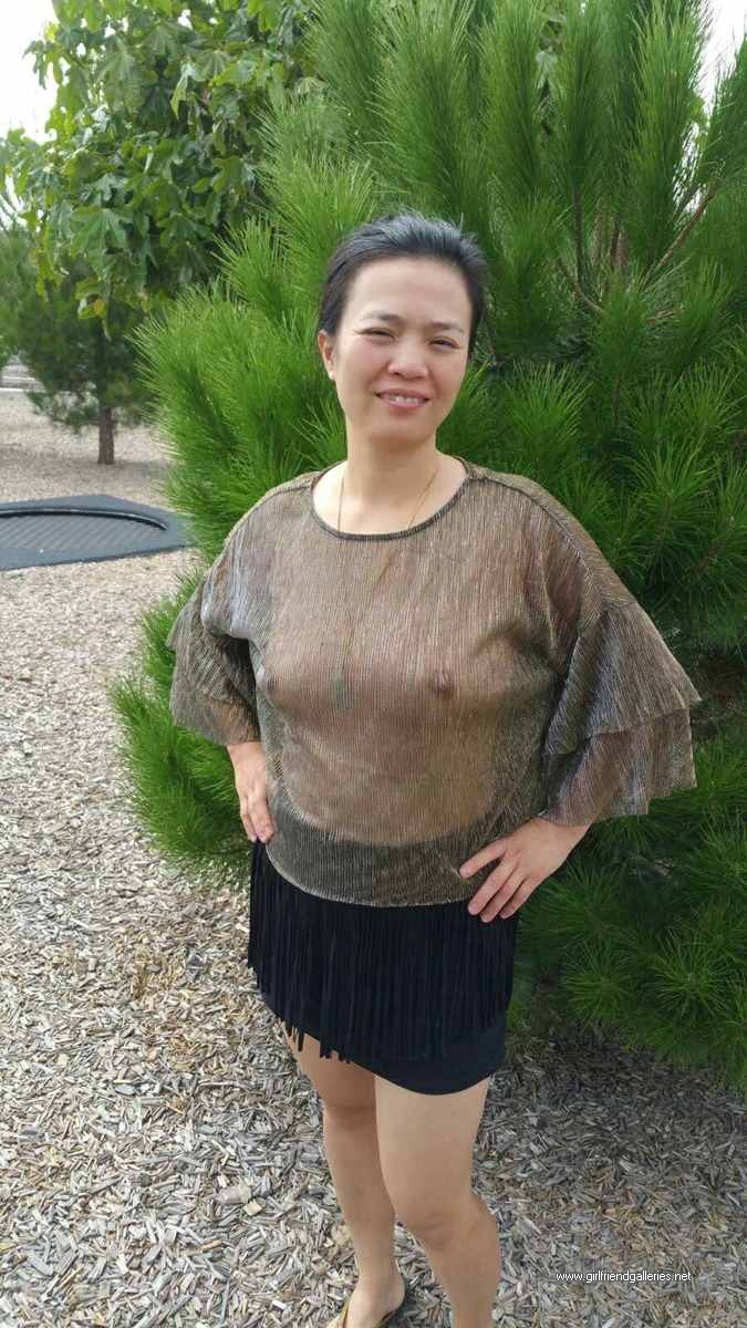 Chinese wife see through top