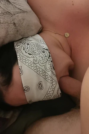 Wife blindfolded