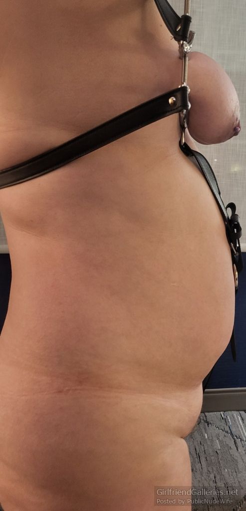 PublicNudeWife Strapped and Hooked