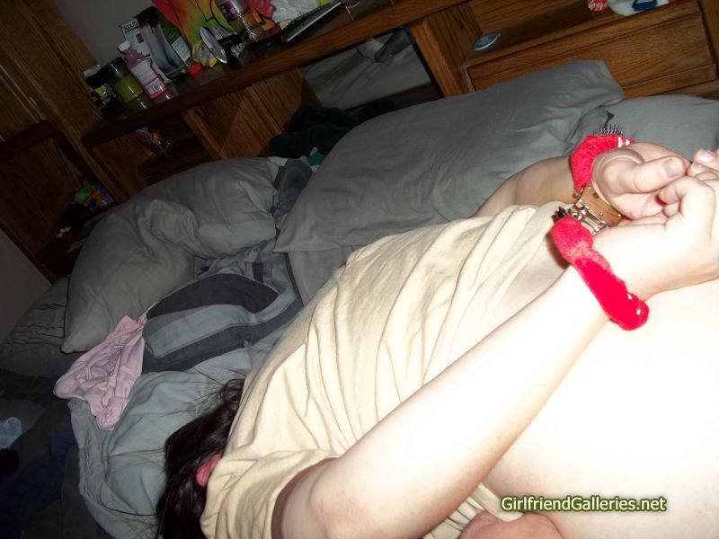Handcuffed with my friend fucking her