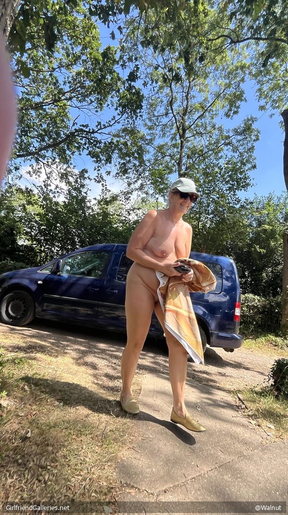 Off to take a nude swim