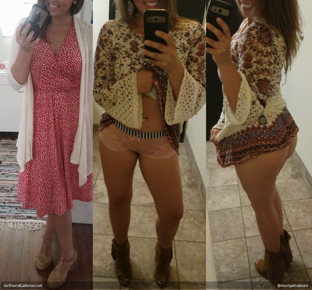 Horny wife stripped dressed & undressed private pics